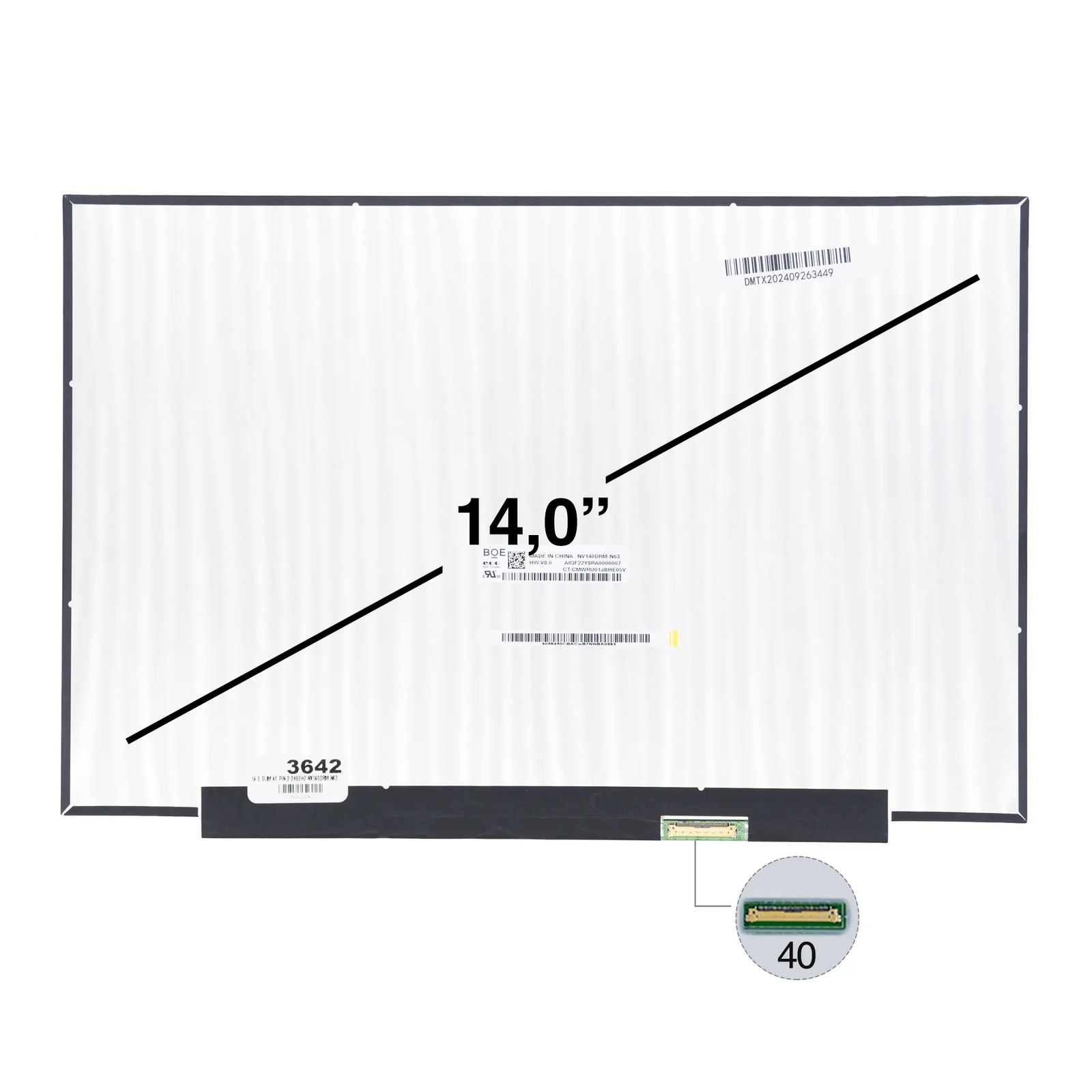 Pantallas Portátil 14″ Genérica 40 Pines Sin Guías HD LED