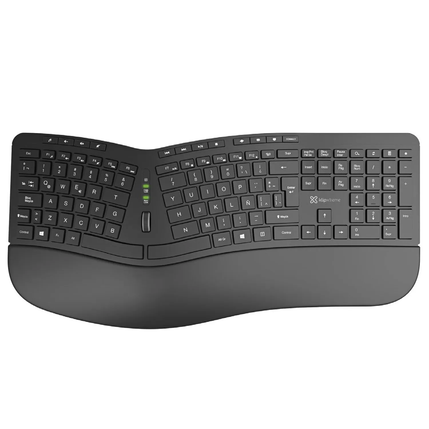 Teclado inalámbrico KlipXtreme KBK‑530S ergonómico USB