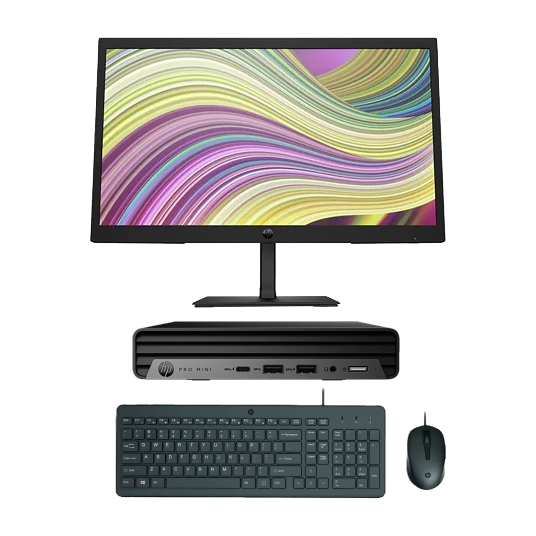 Combo HP Pro Mini 400 G9 i5‑12500T 16GB 256GB SSD + Monitor P22v G5| Teclado y Mouse