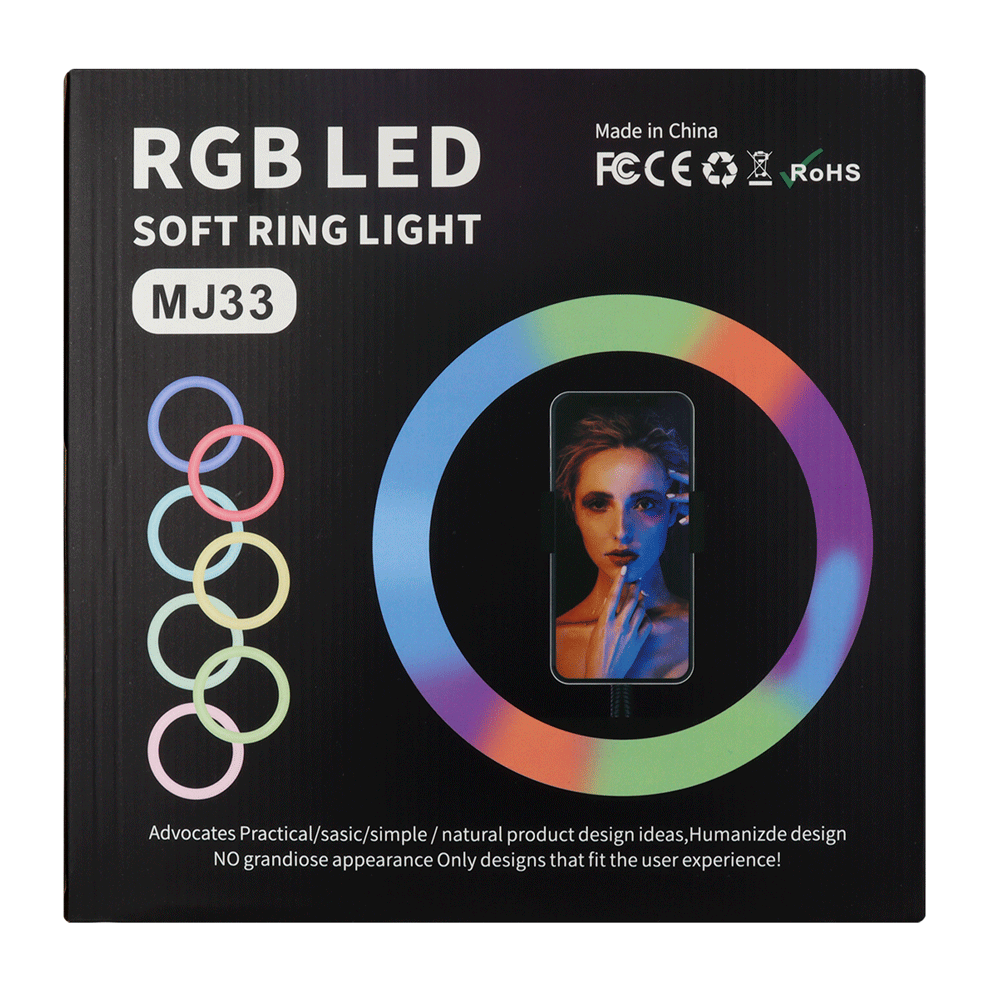 Aro de Luz LED RGB 33 cm con Trípode 2.1 m y Control LED