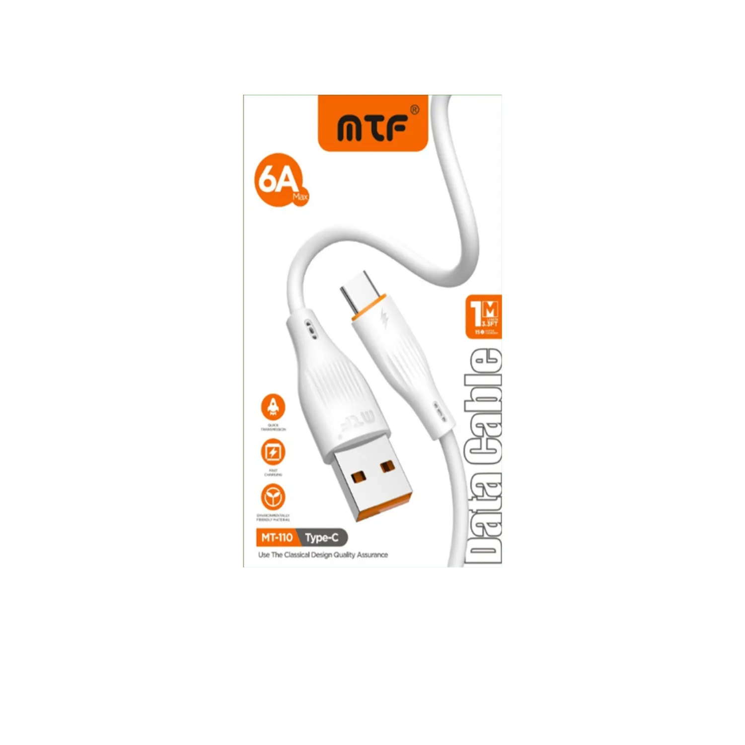 Cable Tipo C a Tipo C MTF 1 m Carga Rápida 5A Blindado