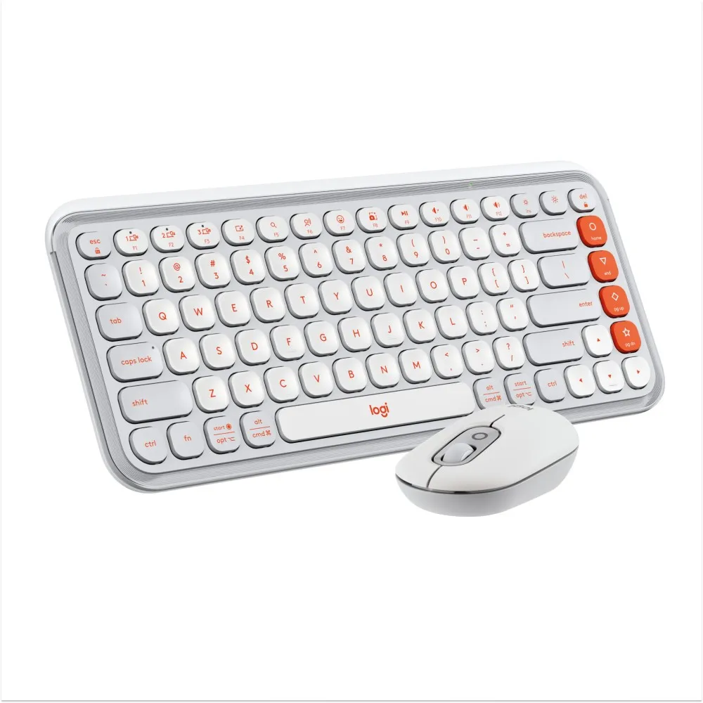 Combo Teclado y Mouse Logitech POP Bluetooth Blanco ICON