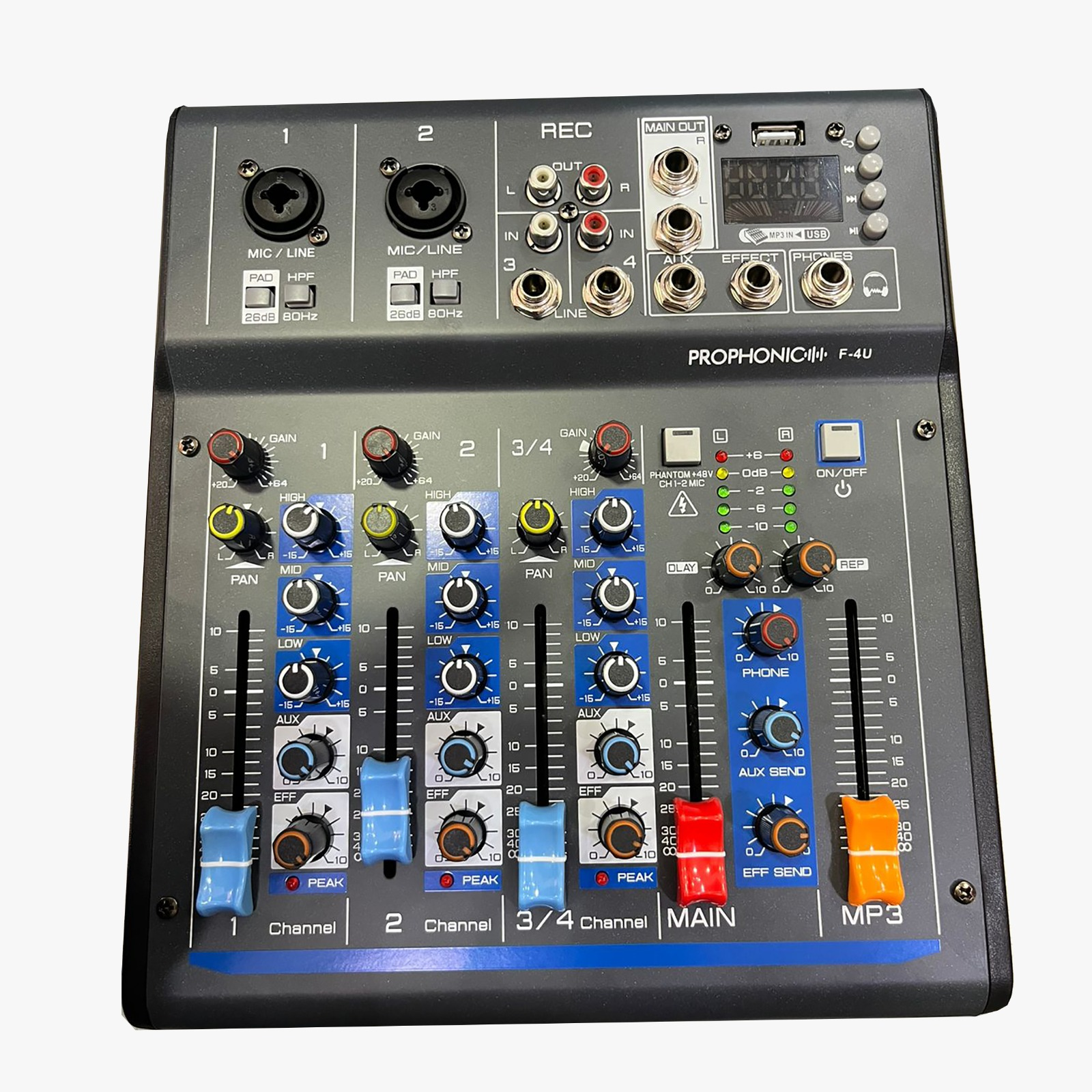 Consolas Mezcladoras Mixer F-4U Prophonic 4 Canales Compacto
