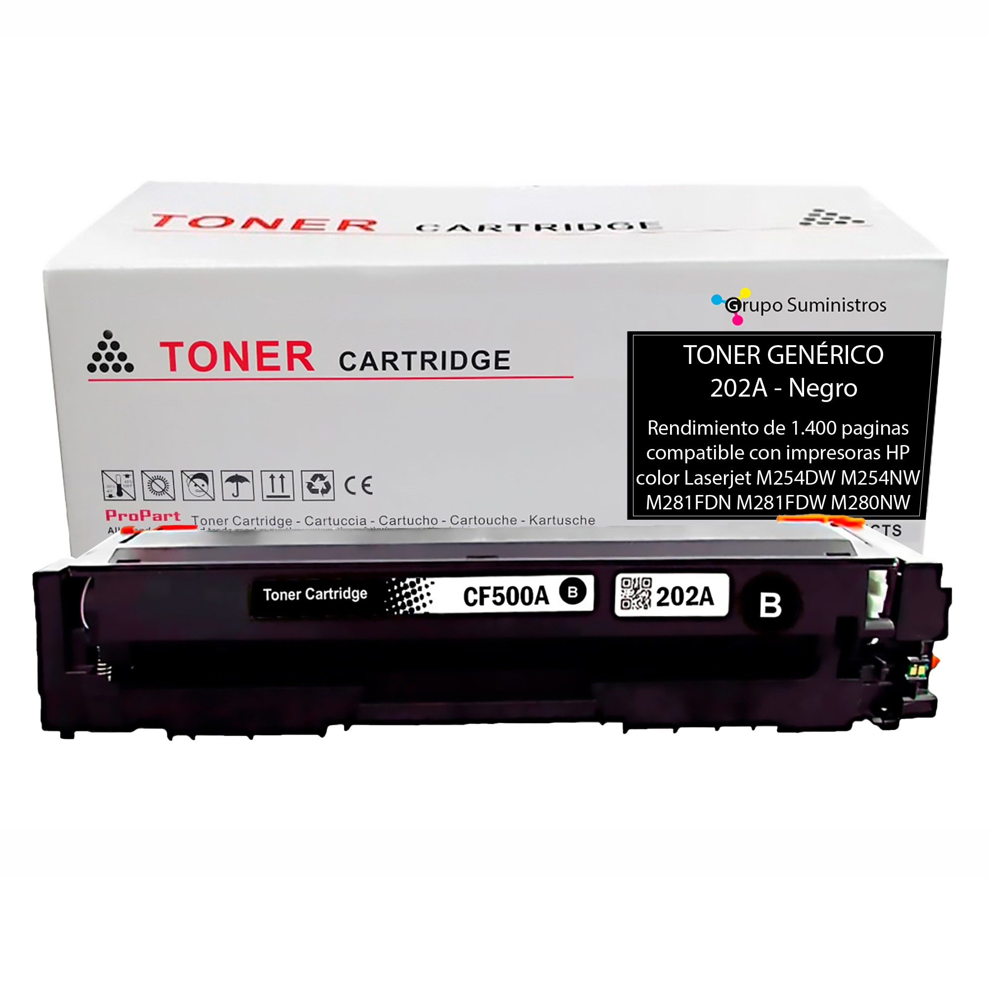 Tóner Compatible HP 202A (CF500A) Negro | 1 400 páginas