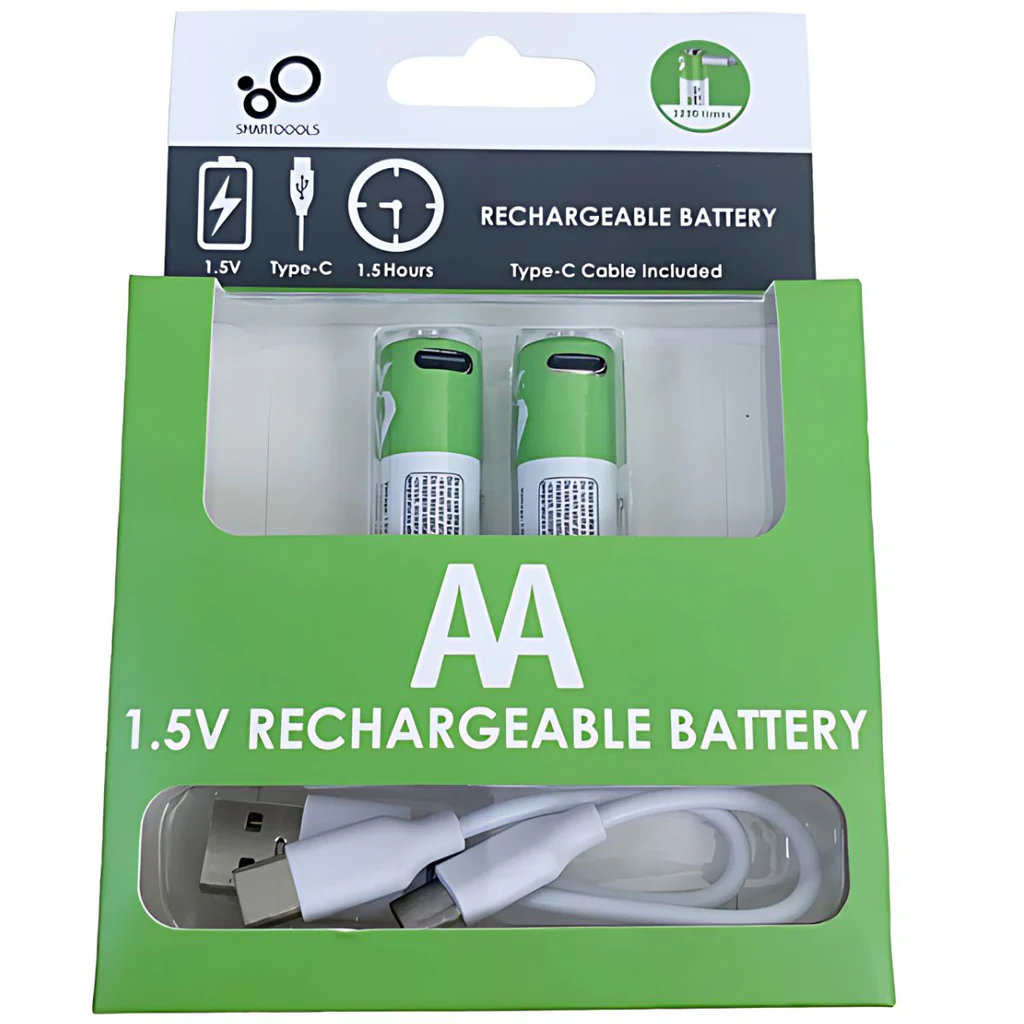 Baterías recargables SmarToools AA 1.5 V USB‑C 2600 mWh