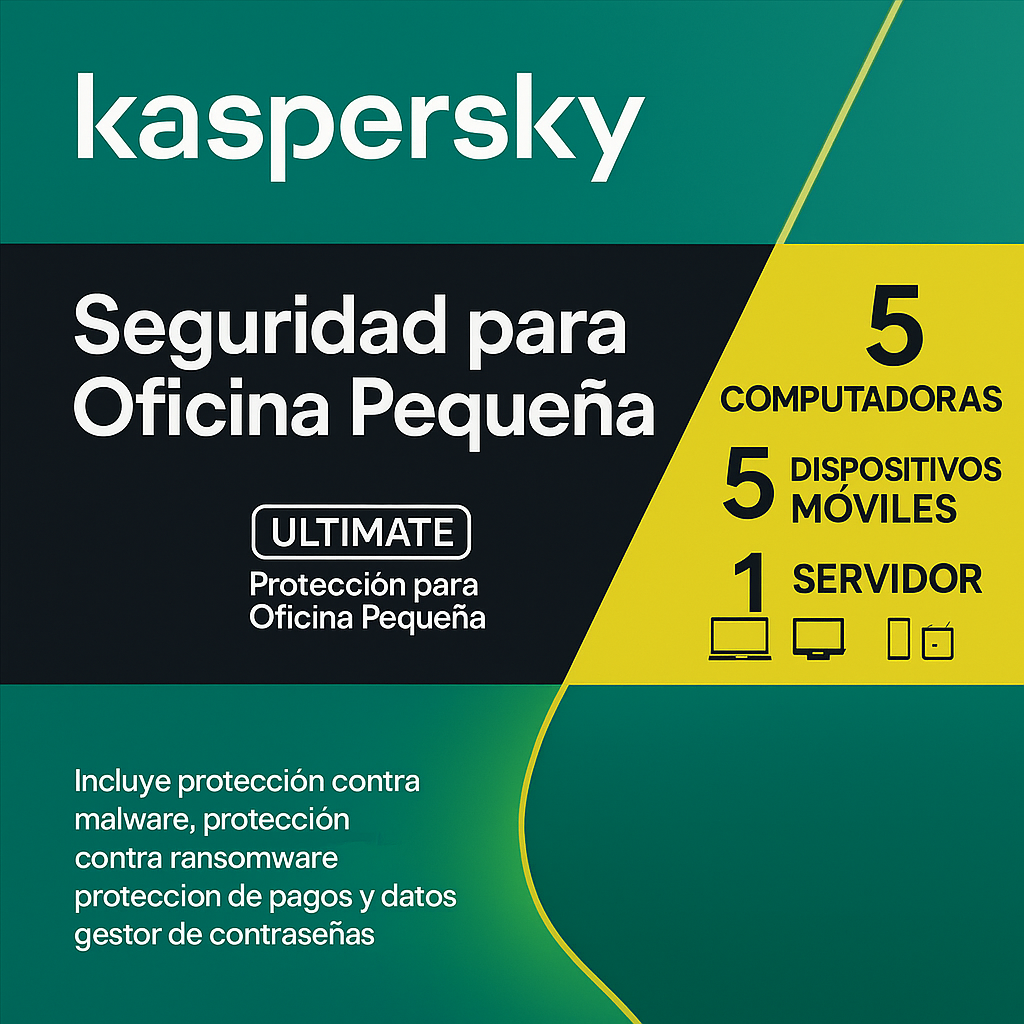 Licencia Kaspersky Small Office Security 8 — renovación 5 PC/5 móviles/1 servidor