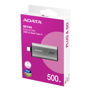 Disco duro externo ADATA SC750 500GB USB‑C 3.2 velocidad