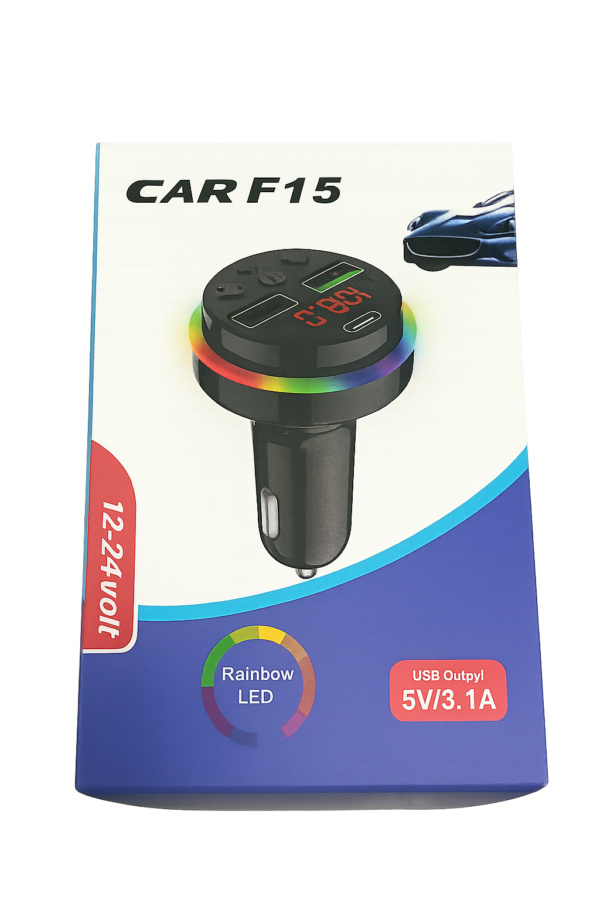 Adaptador Bluetooth CAR F15 FM Manos Libres USB para Auto