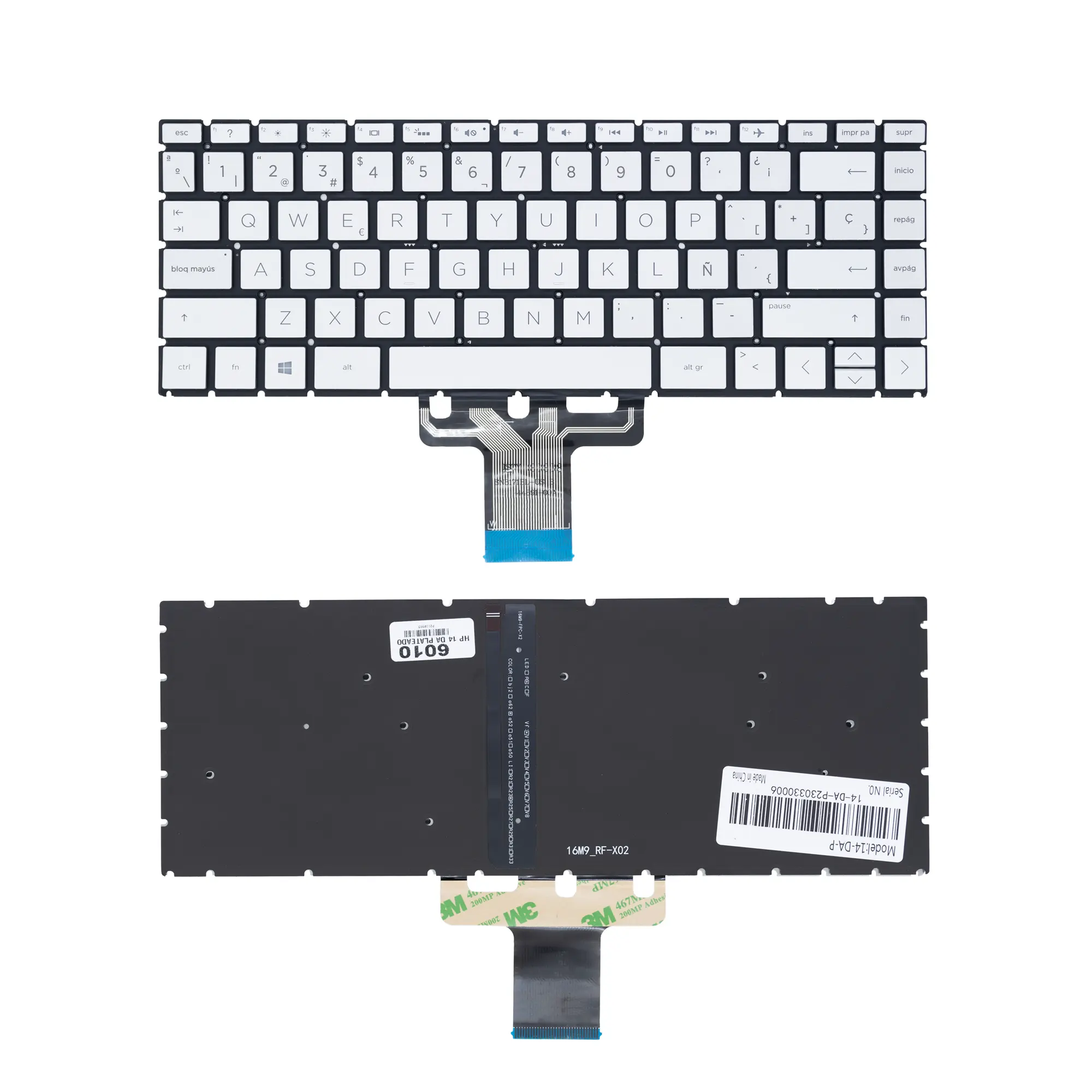 Teclado HP 14-BS Español Iluminado Plateado Repuesto Pro