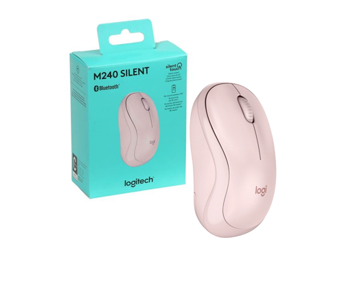 Mouse Bluetooth Logitech M240 Silent Rosado Portátil