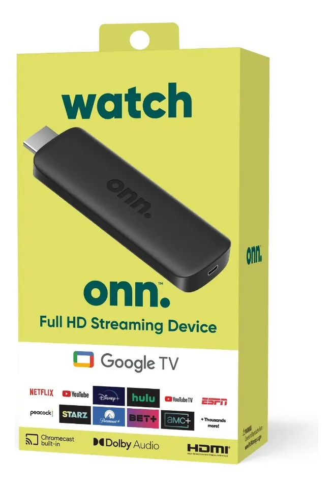 Android TV Stick ONN 2K FHD Android TV con Google Voice Remote