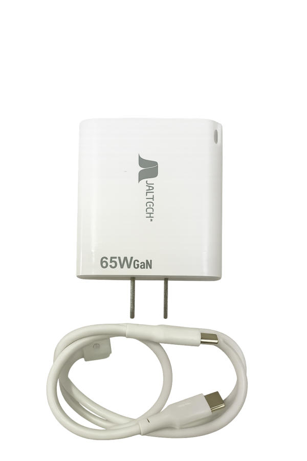 Cargador GaN Jaltech JAL‑56 65 W USB‑C x2 + USB‑A con Cable incluido