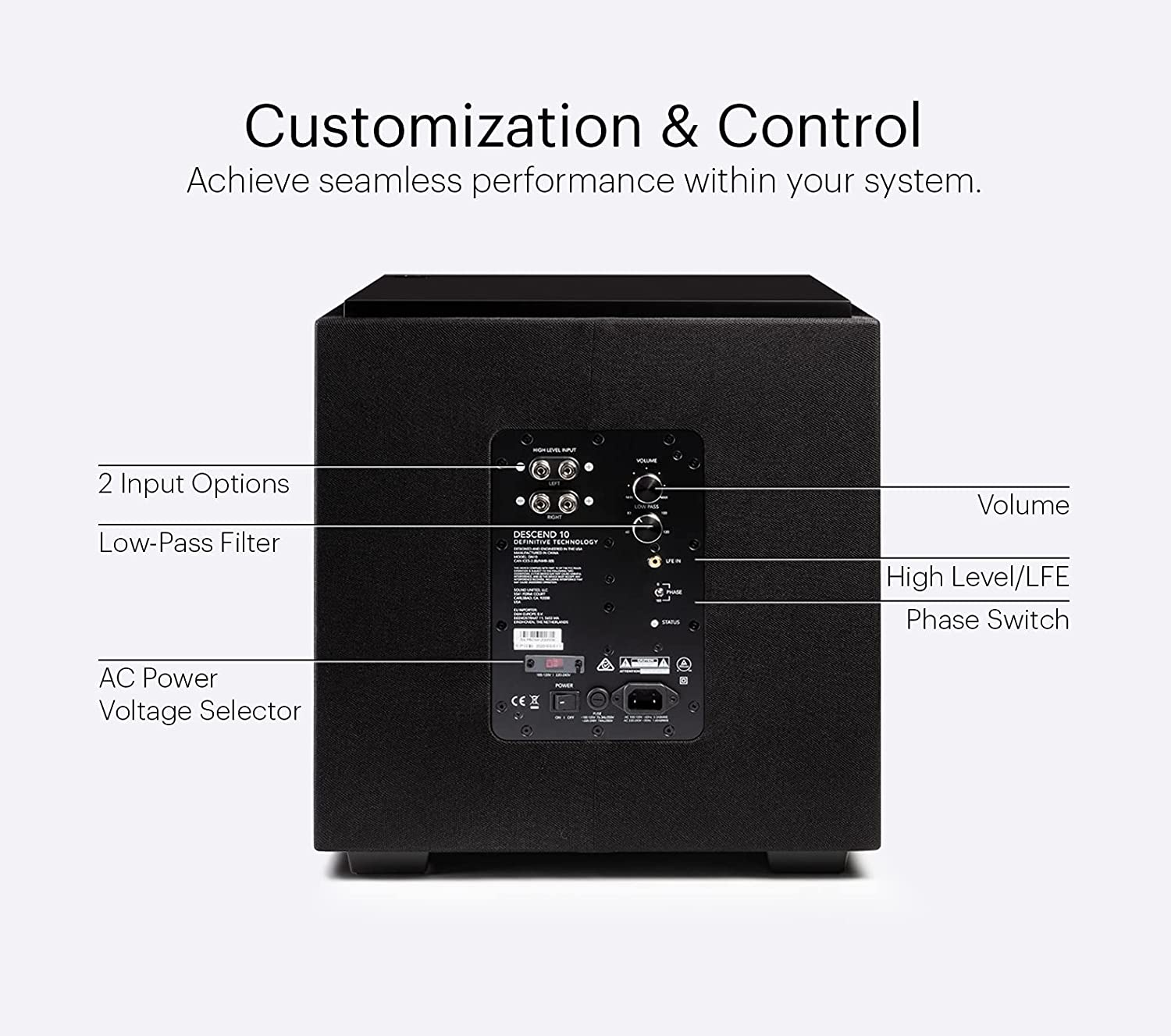 PARLANTE BAJO DESCEND DN10 NA-120V DNSUB10BL – SUBWOOFER 10 200W