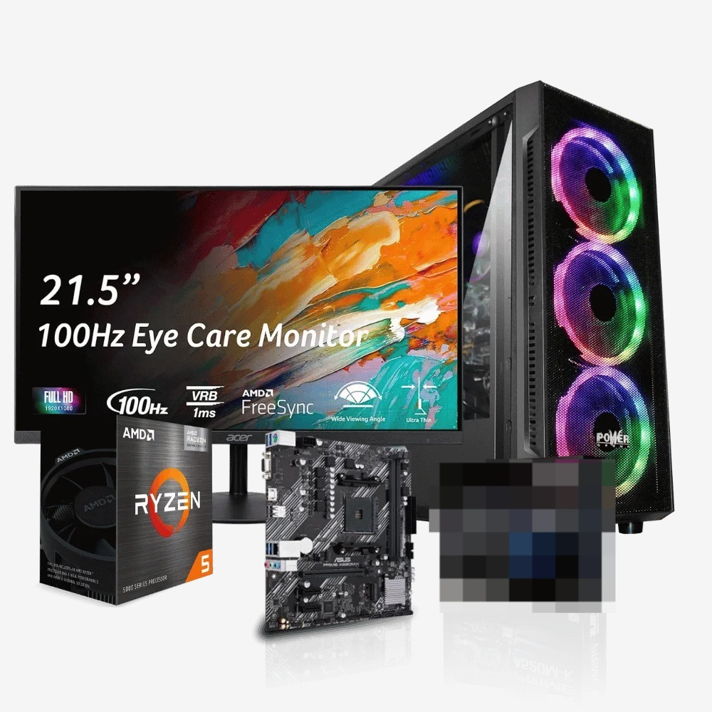 Computador Gamer Power Group R56162SK0N Ryzen 5 5600GT 16GB 512GB + RTX 5050 + Monitor + Teclado y Mouse