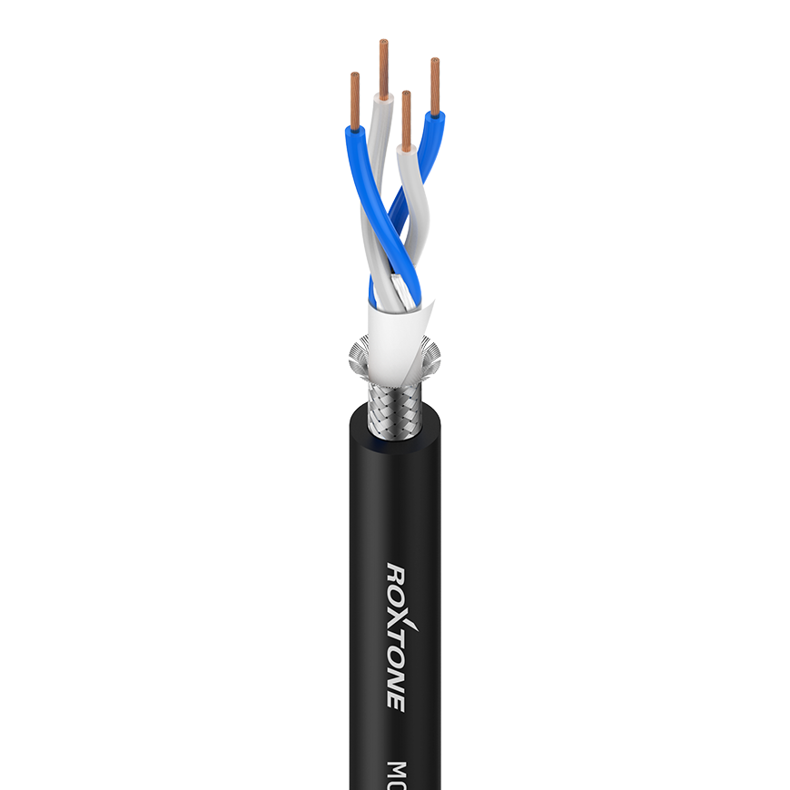 Rollo de Cable Micrófono Cuádruple 24AWG 100m Blindado Pro