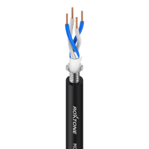 Cable Micrófono 24AWG Cuádruple MC040-100M-BK Audio Pro