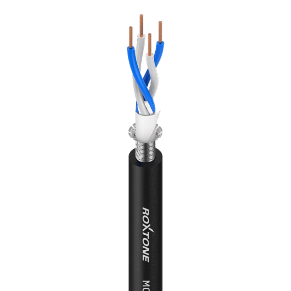 Cable Micrófono 24AWG Cuádruple MC040-100M-BK Audio Pro