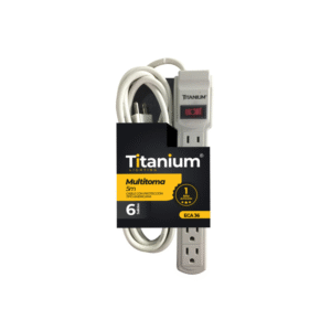 Multitoma Titanium 6 Salidas 5m con Protección