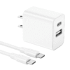 Adaptador GAR162 Doble Puerto Tipo C/USB‑A 20W Carga Rápida