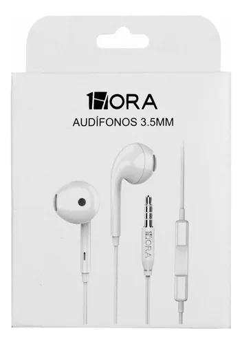 Audífonos 1HORA AUT117 Alámbricos Plug 3,5 mm Color Blanco