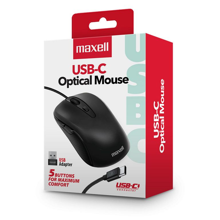Mouse inalámbrico Maxell MOWL‑200C USB‑C negro