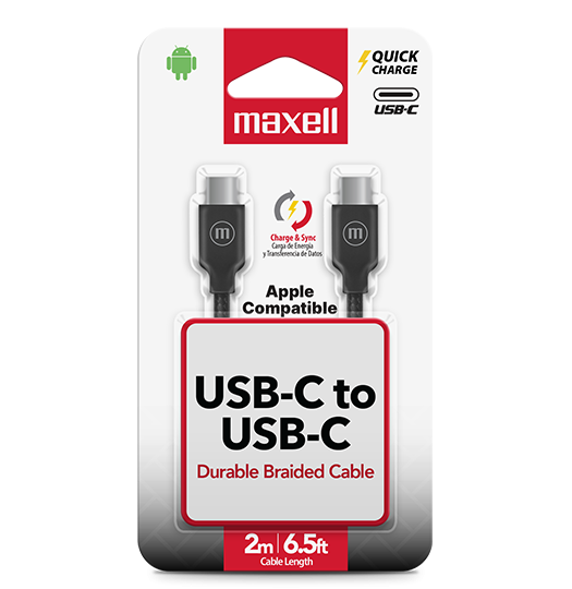 Cable USB‑C a USB‑C Maxell 2 m Alta Velocidad
