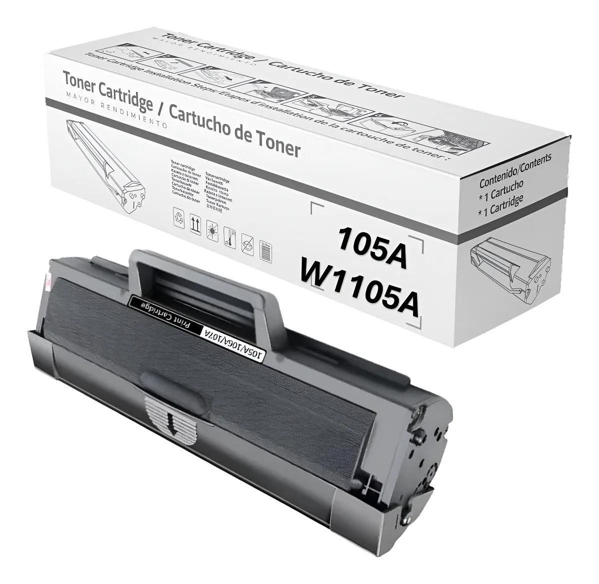 Tóner NewPrint compatible HP 105A (W1105A) negro con Chip