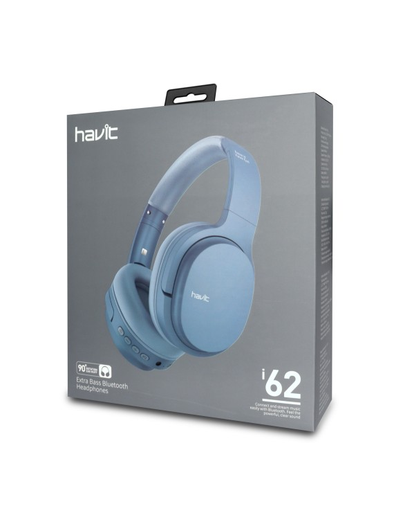 Diadema Havit I62 Bluetooth Azul V5.3 17h Reproducción