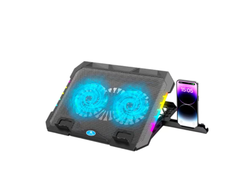 Base Disipadora Mikuso NCP-218 RGB 2 Ventiladores Potente