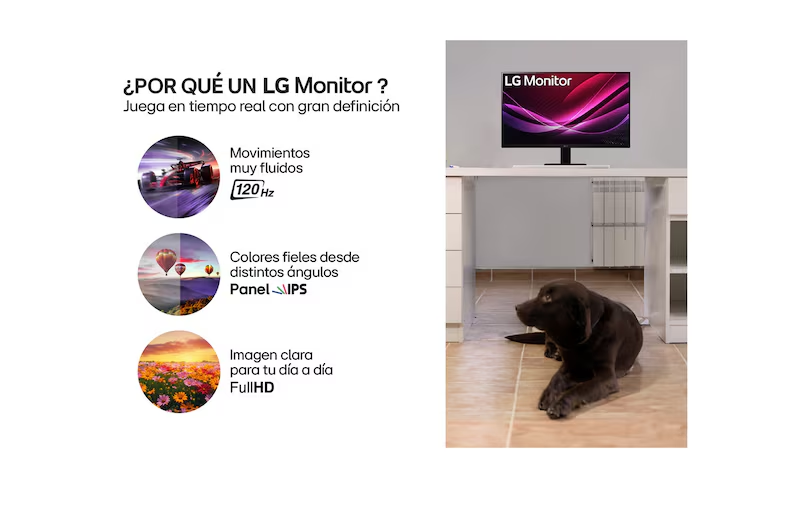 MONITOR LG 24" 24U411A-B IPS FHD 120HZ PUERTO HDMI