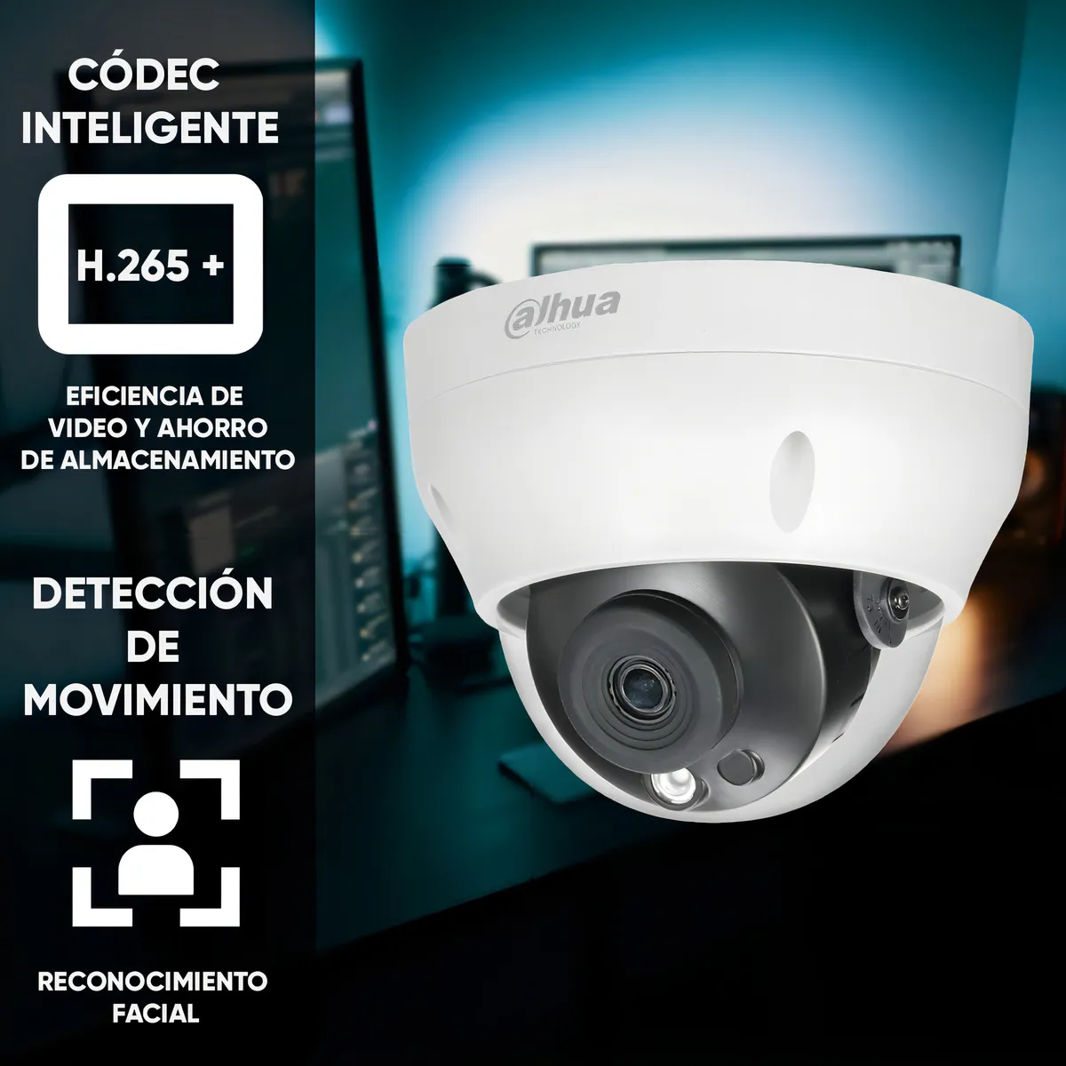 CAMARA SEGURIDAD DAHUA DH-IPC-HDPW1431R1N-0280B-S4 DOMO SEMIMETALICA 2.8MM 4MP POE IP67