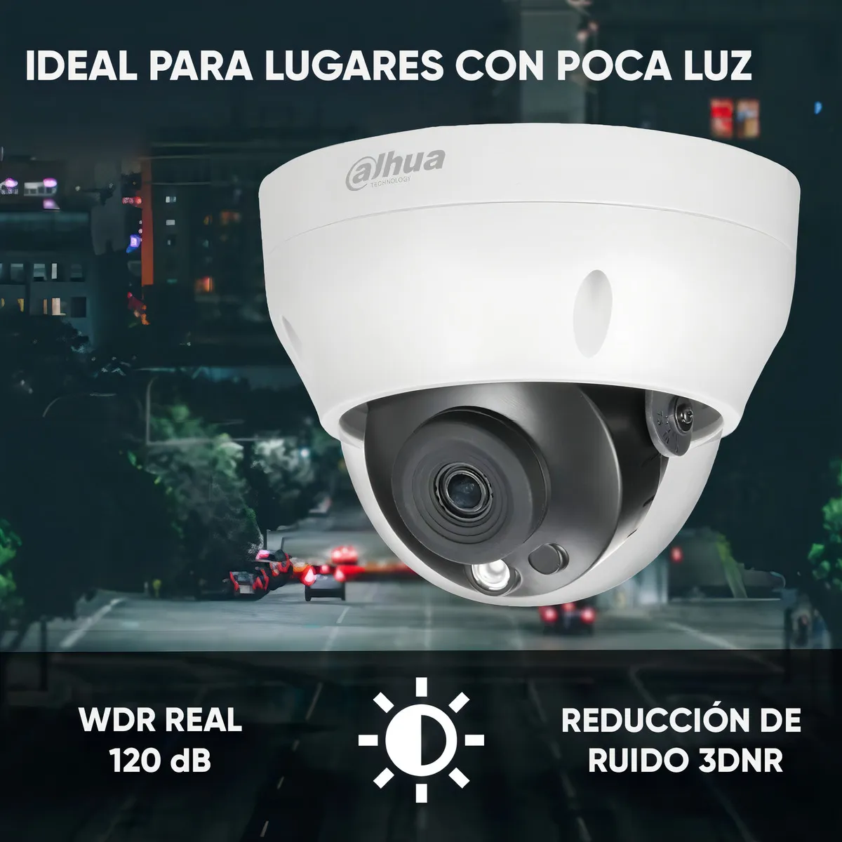 CAMARA SEGURIDAD DAHUA DH-IPC-HDPW1431R1N-0280B-S4 DOMO SEMIMETALICA 2.8MM 4MP POE IP67