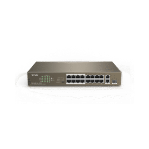 Switch Tenda TEF1118P-16-150W PoE 16 Puertos + 1 Gigabit + 1 SFP 150W Modo CCTV, VLAN y Extend Switch Tenda TEF1118P-16-150W PoE 16 Puertos + 1 Gigabit + 1 SFP 150W Modo CCTV, VLAN y Extend