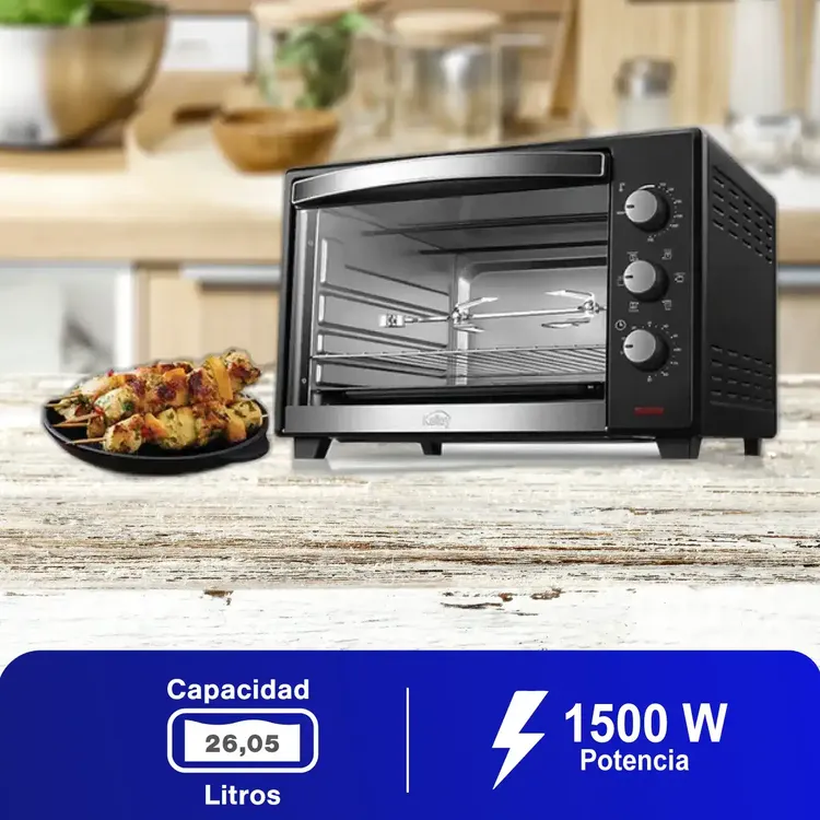 HORNO TOSTADOR KALLEY E26L2 26 LITROS