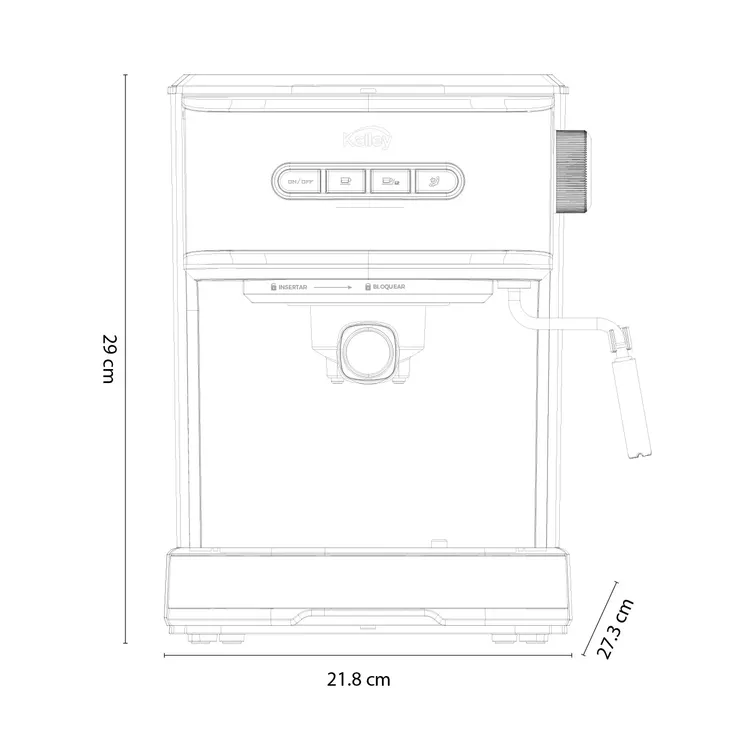 CAFETERA ESPRESSO KALLEY K-EX 1.6 LITROS