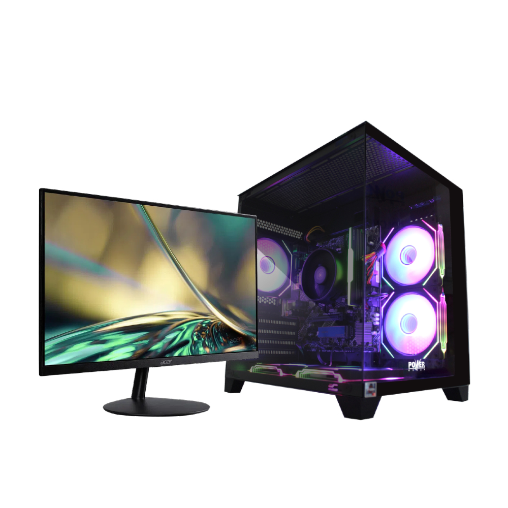 Computador Gamer Power Group CL-W27 Core i5-14600KF + RTX 3050 6GB + 16GB + SSD 512GB + Combo + Monitor 21.45″