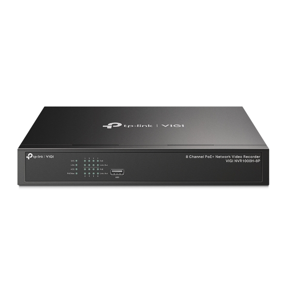 NVR TP-Link VIGI NVR1008H-8P PoE+ 8 Canales 4K, Decodificación 16MP, 10TB