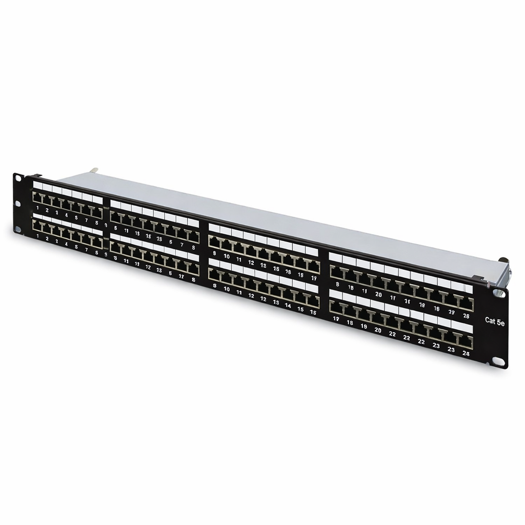 Riel de 48 Puertos Blindado para Rack 19” (Sin Módulos)