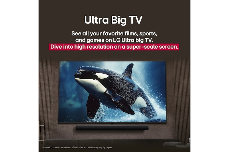 TELEVISOR LG SMART TV UHD 4K TV DE 86″ 86NANO80 NANOCELL