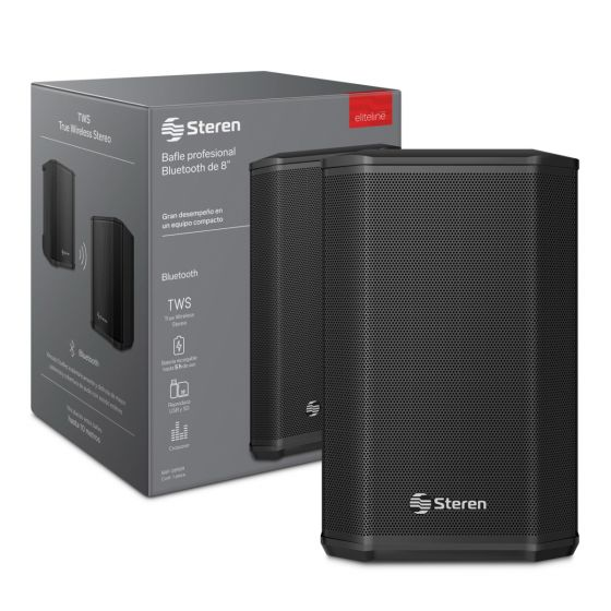 PARLANTE CABINA BLUETOOTH STEREN 8" BAF-0890R - BAFLE PROFESIONAL