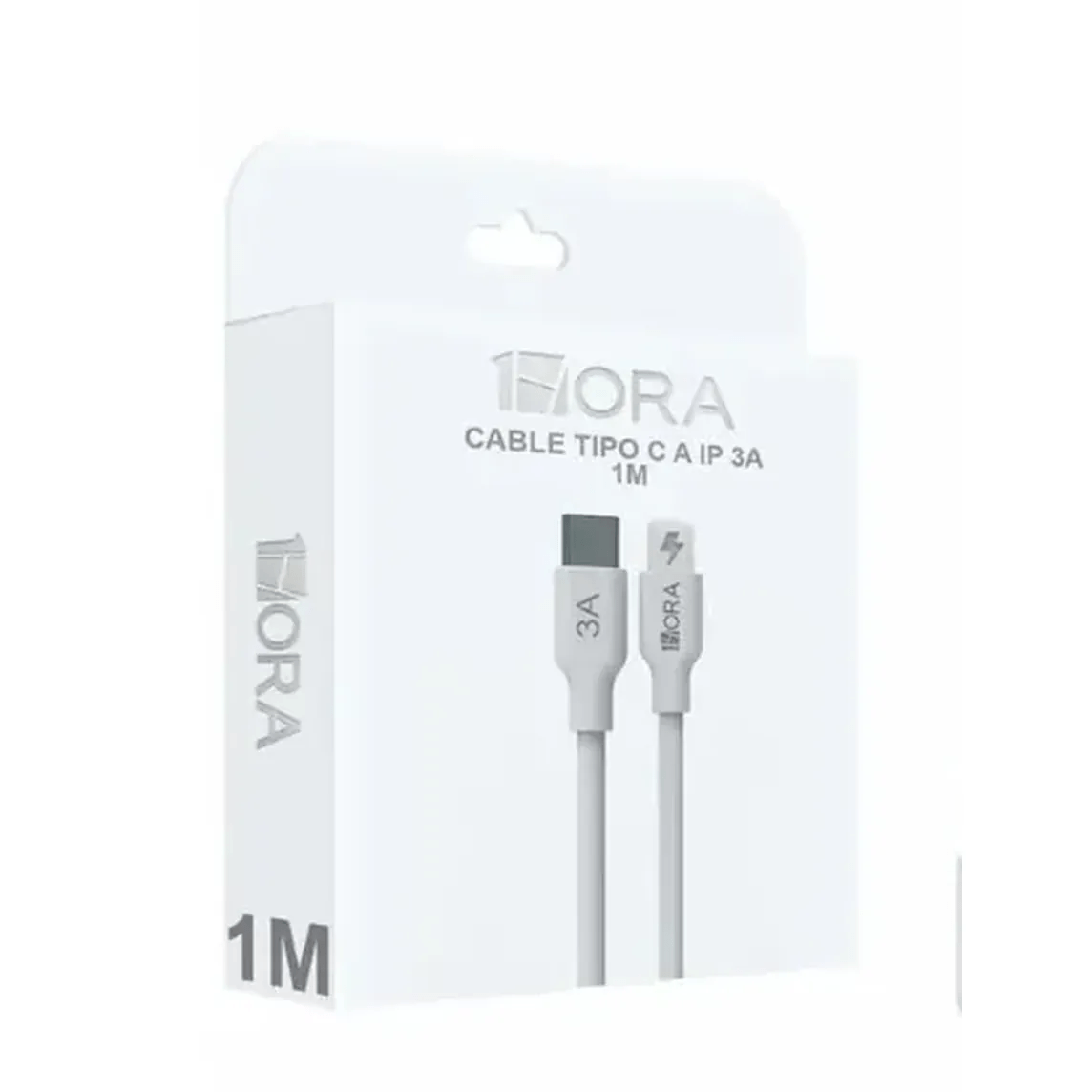 CABLE 1HORA CAB258 USB TIPO C A IPHONE 1M 3A