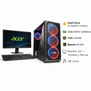 Computador Power Group G10580ST Intel Core i5-10400T 8GB DDR4 3200MHz + Monitor 21.5” + Teclado y Mouse Computador Power Group G10580ST Intel Core i5-10400T 8GB DDR4 3200MHz + Monitor 21.5” + Teclado y Mouse