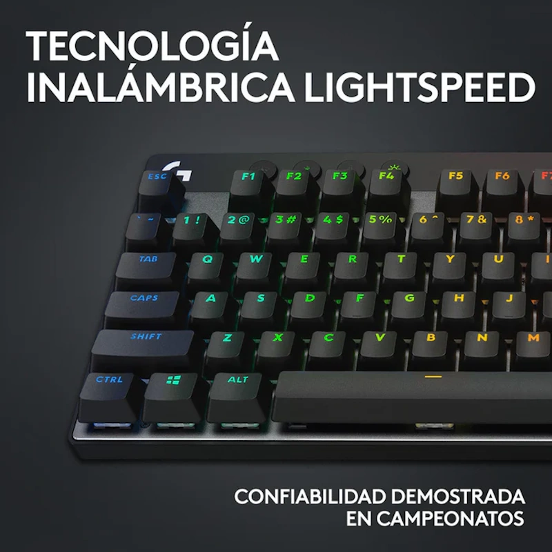 Teclado Logitech G PRO X TKL LIGHTSPEED iluminación RGB LIGHTSYNC por tecla colores personalizables
