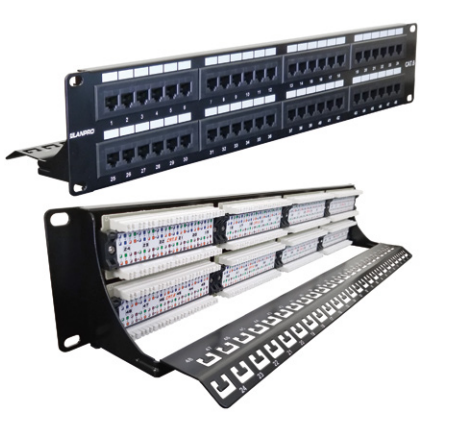Patch Panel 48 Puertos Cat 6 Slanpro UTP Rack 19″ con Soporte