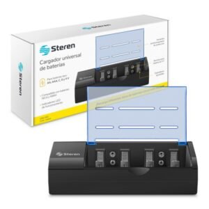 Cargador Universal Steren CRG-500 para Baterías AA AAA C D y 9V Recargables