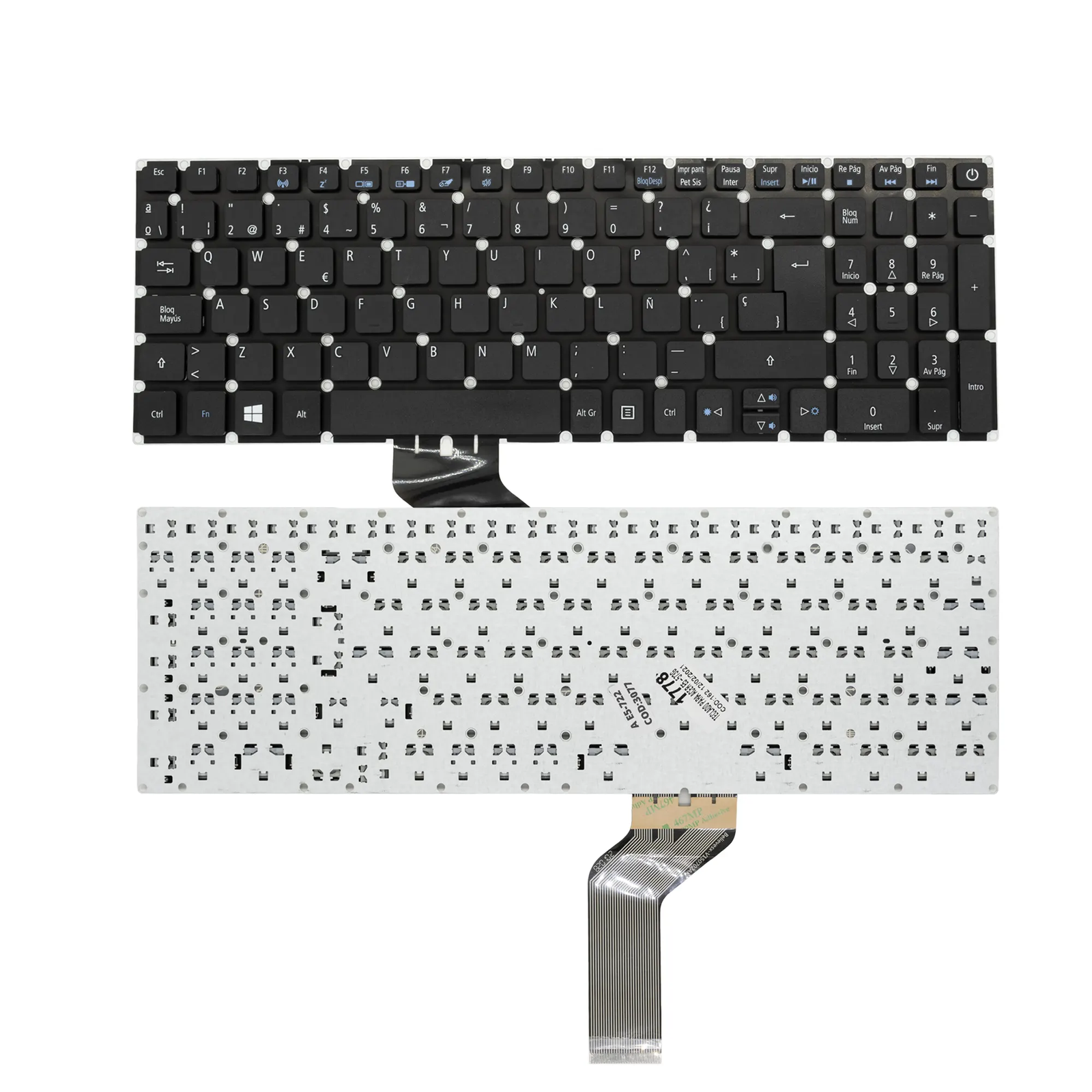 Teclado para Portátil Acer E5-573G E5-573T E5-573TG E5-722 Ref 1778 Negro Compatible