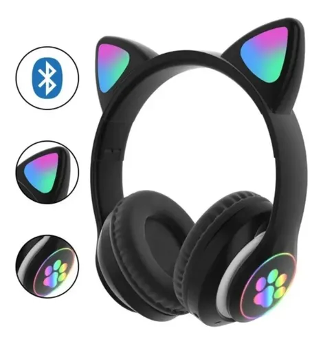 Diadema Bluetooth Seisa EJ-S28PRO Orejas de Gato RGB 5.0 Recargable