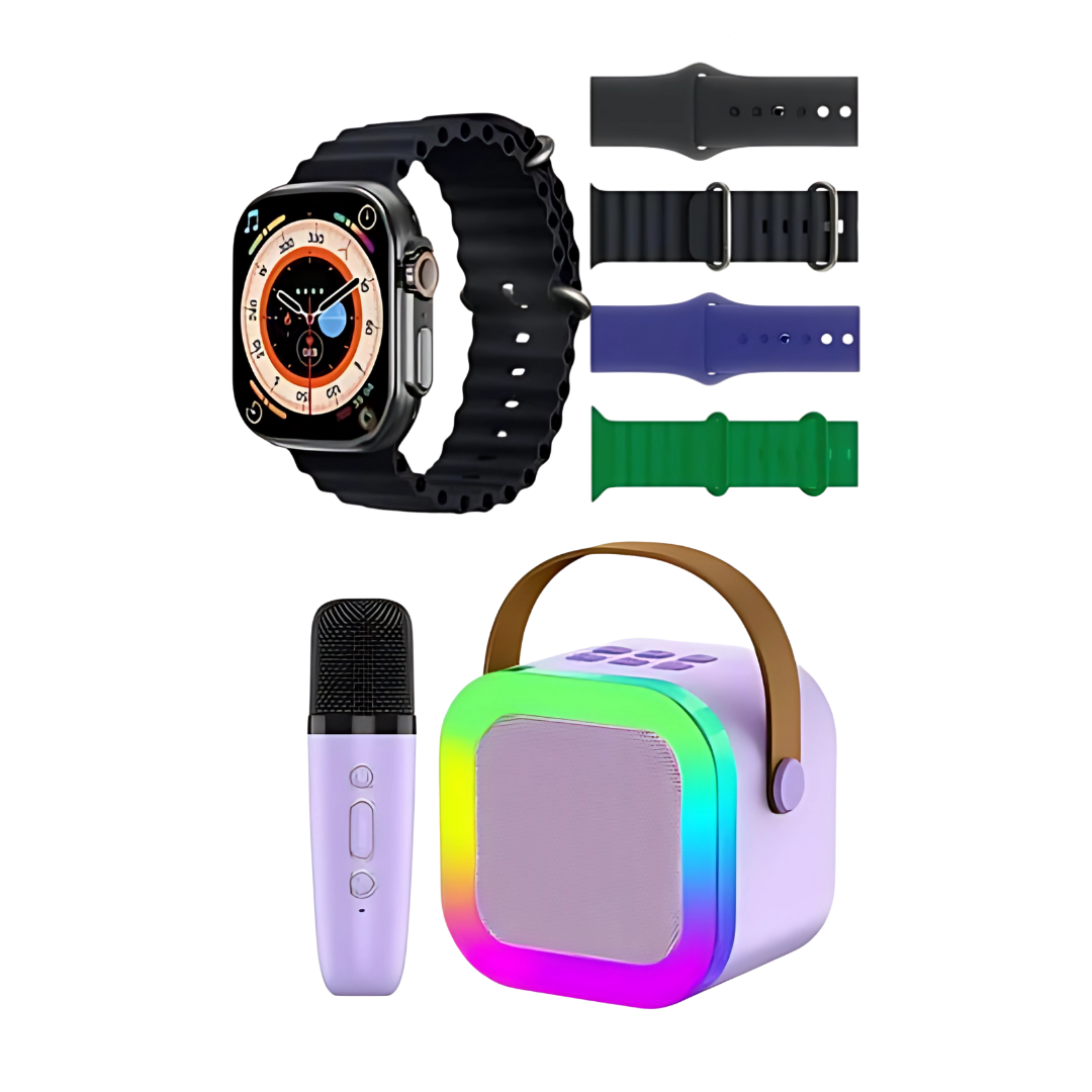 Super Combo 7 en 1 Smartwatch + Speaker ZT-40 Bluetooth Micrófono Accesorios