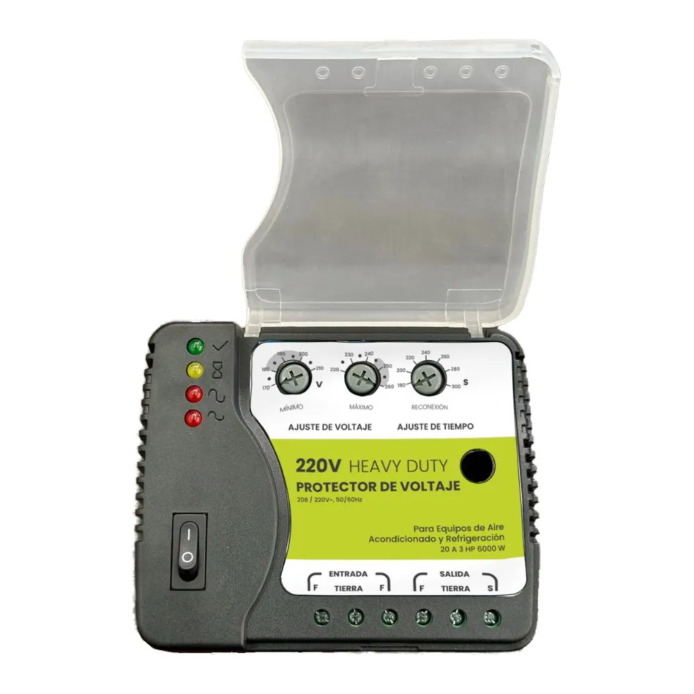 Protector de Voltaje Newline V015-220V 20A 3HP 4400W Probifásico Relé Digital