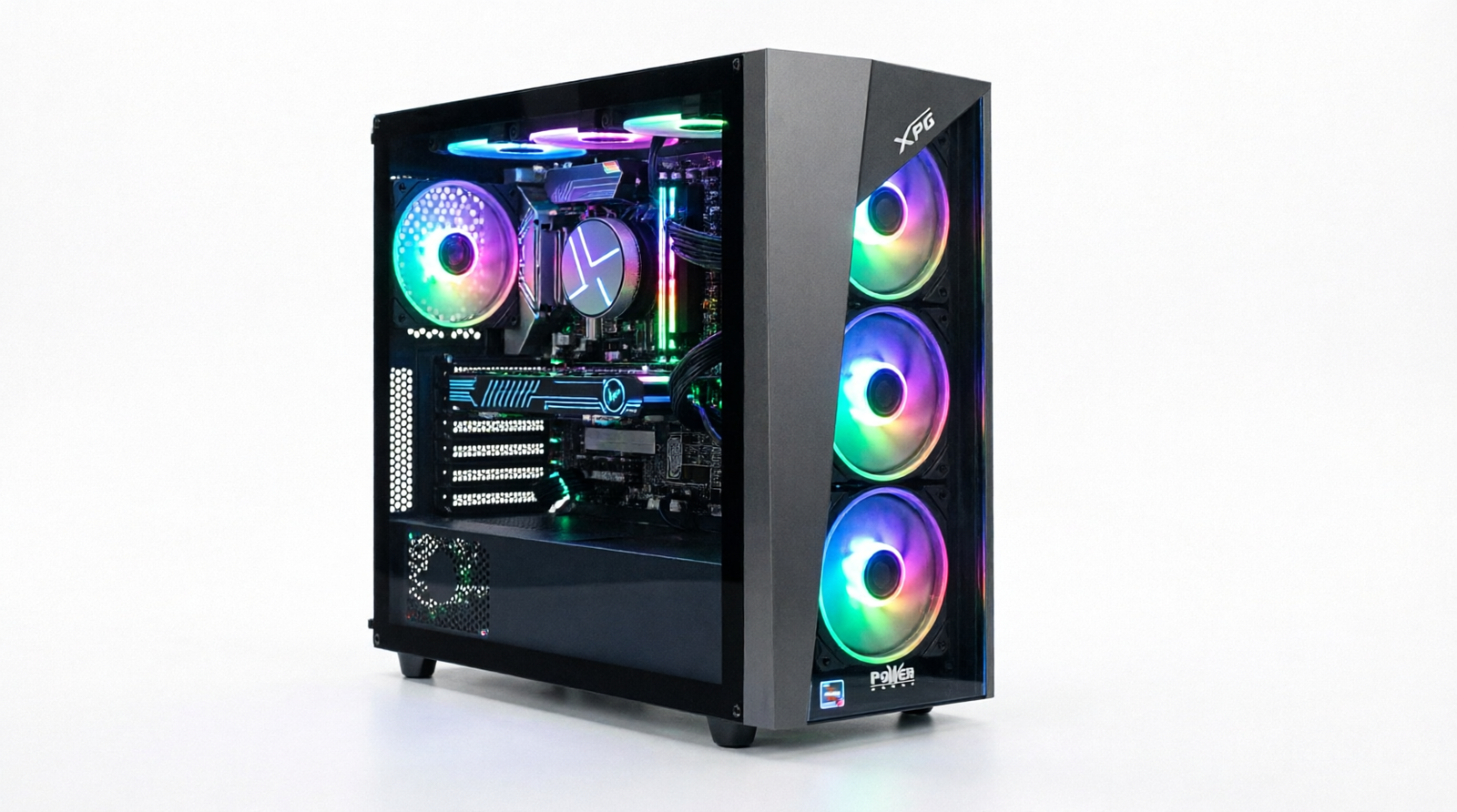 Computador Power Group R56162STRWE con procesador AMD Ryzen 5 5600GT 3.6GHz, 16GB RAM DDR4 RGB, SSD 512GB M.2, placa ASUS TUF Gaming A520M-Plus WiFi, fuente 600W 80 Plus Bronze,